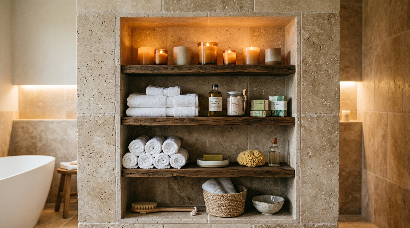 Choose floating shelves with restraint